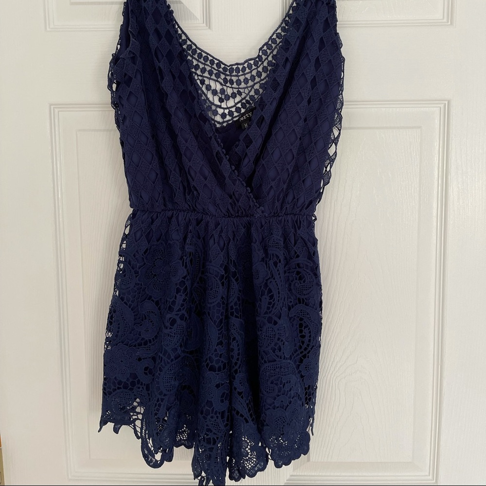 Navy lace romper